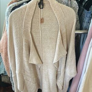 Elegant Cream Open-Front Cardigan